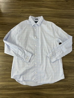 Fairline Mens Long Sleeves Button Shirt Size Large Regular Blue Pink