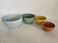 4 Bamboozle by Coleco Stackable Nesting Bamboo Mixing Bowls FREE SHIPPING