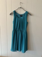 IZ BYER Women’s Small Turquoise Dress Sleeveless Knee Length Spring Summer B5