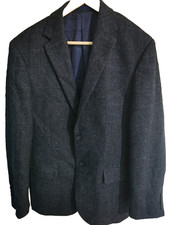 Marks & Spencer Moon Tweed Jacket Mens Size 40M Navy Blue 100% Wool M&S Country