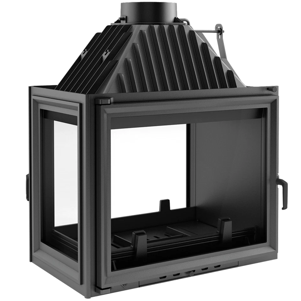 3 SIDED 16KW DOUBLE SIDE FOUR SIDES GLASS MULTIFUEL WOOD BURNING STOVE  CASSETTE | eBay