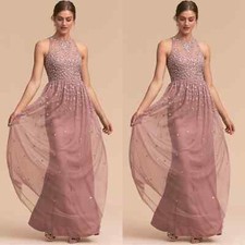 Anthropologie x BHLDN Ginny Embellished Wedding Dress Rose $249 Sz 12