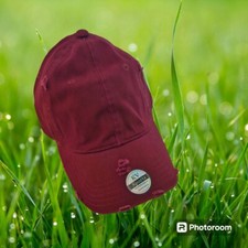 Distressed Maroon / Burgundy Cotton Baseball Ball Cap Dad Hat Vintage Solid...