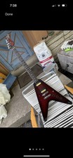 Hondo Deluxe Series 768 Flame Maple Top Flying V Electric Guitar Unique Rare