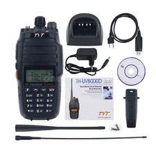 TH-UV8000D 10W 10KM FM Transceiver Walkie Talkie Dual Band Radio+Program Cable