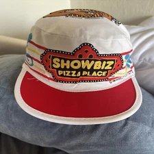 NOS Vintage Showbiz Pizza Time Inc Painters Hat Stretch Cap 1986 NEW/ALMOST GONE