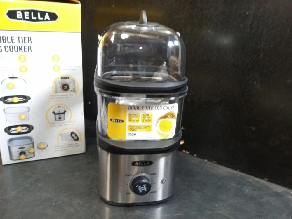 Bella Double Tier Egg Cooker for Soft Medium or Hard Boiled Eggs Fast Bella Double Tier Egg Cooker for Soft Medium or Hard Boiled Eggs Fast