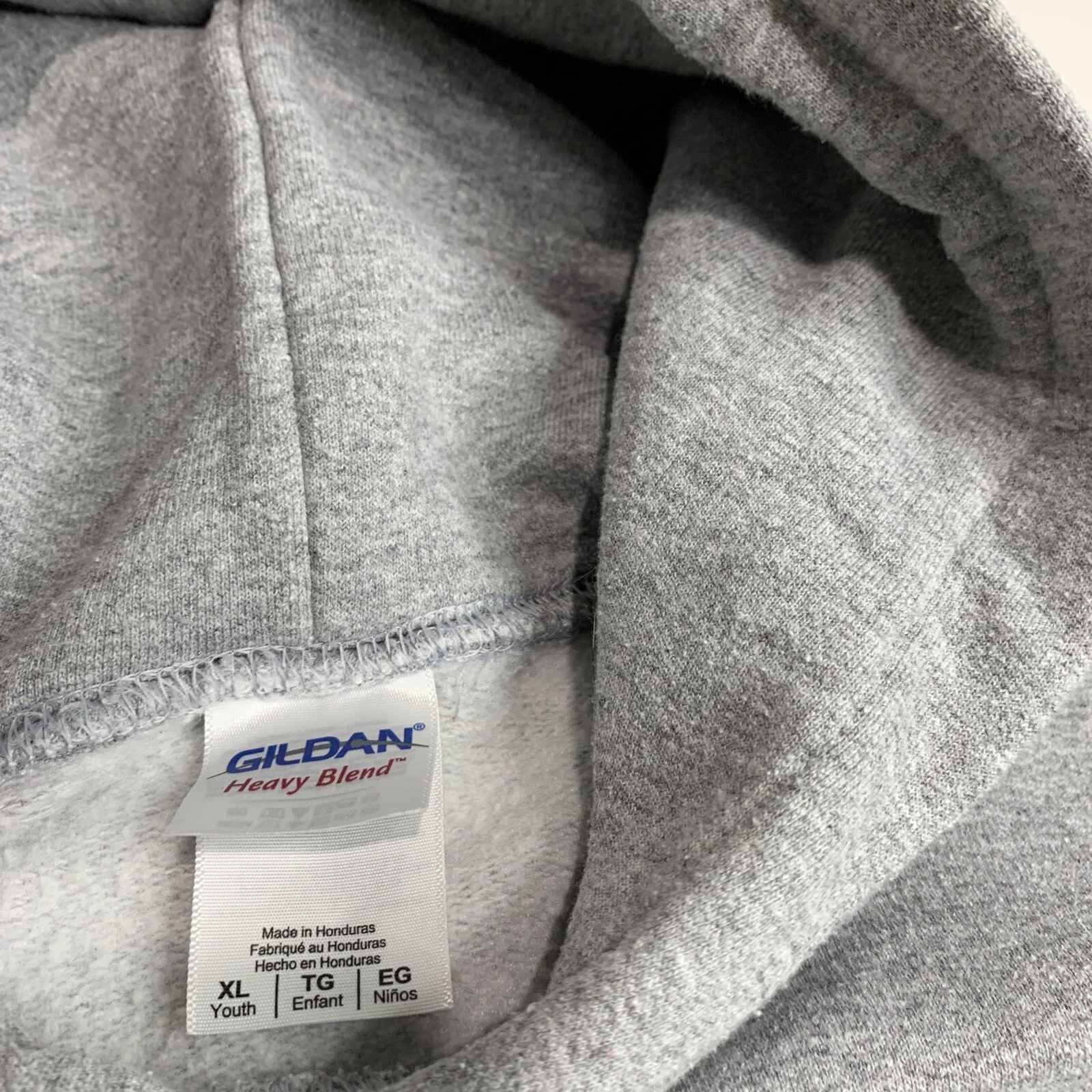 VETEMENTS Felpa con cappuccio Stoller Jaguars ragazzo XL grigia manica lunga tasca Gildan misto pesante