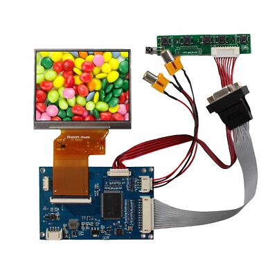 3.5 inch 640x480 400nit IPS LCD Screen 54pins and VGA AV CVBS Controller Board