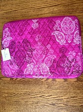 Vera Bradley Laptop Sleeve Padded Case Cover Bag PINK Stamped Paisley NEW