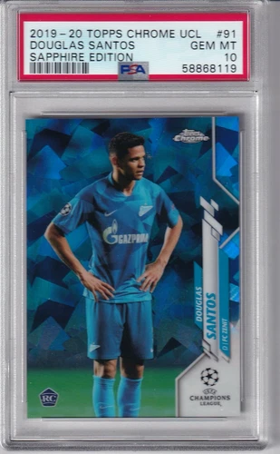 2019 Topps Chrome Sapphire UCL Douglas Santos RC PSA 10 #91