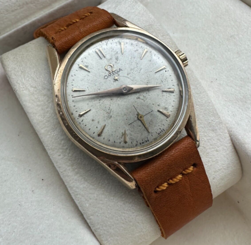 18k OMEGA WATCH MILITARY STAR TEDDINGTON  VTG MANUAL 50s GOLD CAPPED - Picture 1 of 23