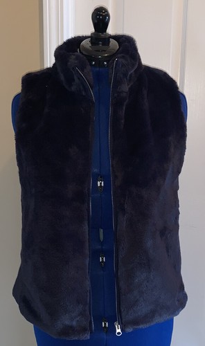blue fuzzy vest