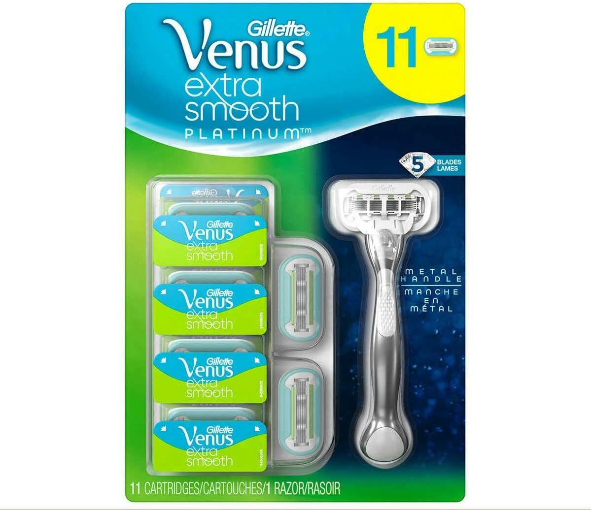 Gillette Venus Extra Smooth Platinum Razor & Refills 11-count