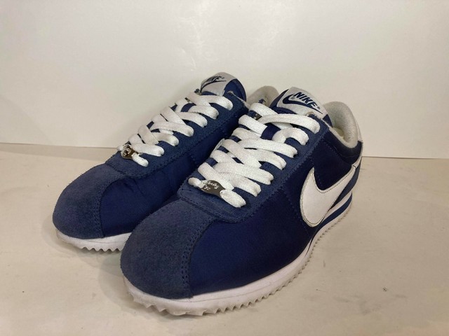 navy blue nylon nike cortez