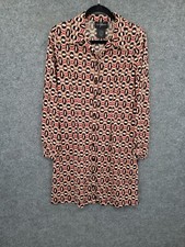 John Roberts Shirt Dress Womens 10 Button Up Long Sleeve Knit Retro Multicolor