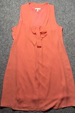 Halo Women's Size Small Tall Short Sleeve Lined Orange Dress Pullover