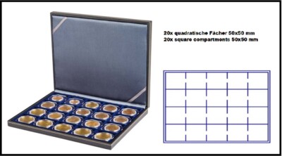LINDNER 2364-2122ME Nera M Coin Case Blue 20x Coin Holder
