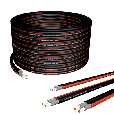 100 m  Solarkabel Duplex 4mm² PV Kabel TÜV Zertifiziertes Solar Germany B.e.s.t