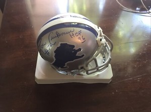 Schmidt/Creekmur SIGNED Lions Mini Helmet With Inscriptions JSA. COA.