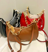 Michael kors Cora Large Zip Pouchette Chain Shoulder Crossbody Bag Handbag Purse