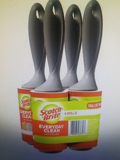 SCOTCH-BRITE LINT ROLLER VALUE PACK, 4 ROLLERS/PACK, 105 SHEETS/ROLL PETS/HOTELS
