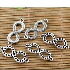 30pcs 23 11.2mm Tibetan silver 2 holes number 8 shape connectors EF2035