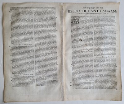 1700s MAP of CANAAN LAND ISRAEL PALESTINE antique | eBay