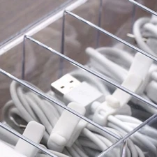 Plastic Cable Management Box with 8 Compartments Electronic Accessories Organize
