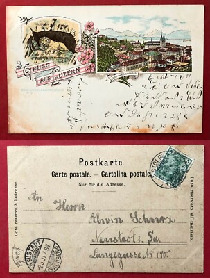 Litho AK LUZERN Schweiz 1901 Allenwinden Stadtansicht mit Kirche   ( 98565