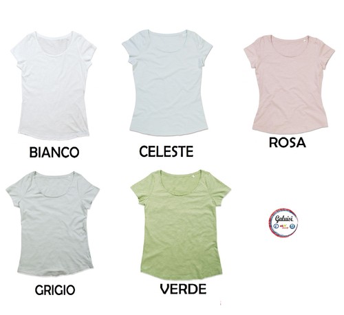 MAGLIETTA ESTIVA LEGGERA T-SHIRT DONNA 100% COTONE PETTINATO, MANICA CORTA  | eBay