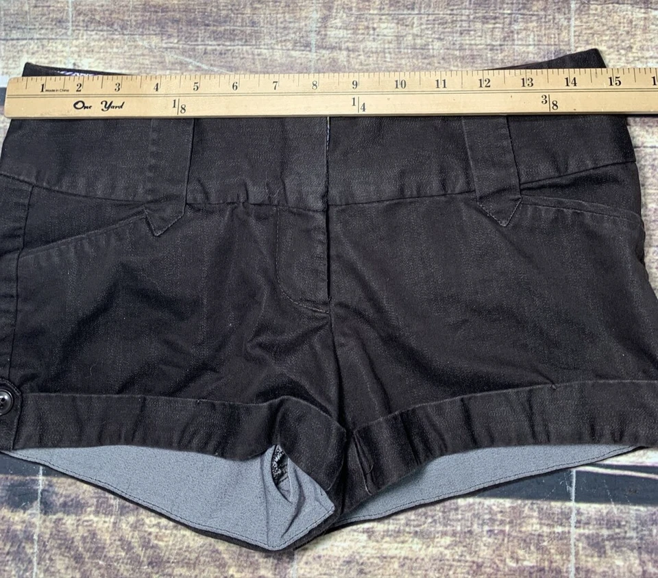 Pantalones Cortos Charlotte Russe Mujer Marrón Oscuro Talla 7 Bolsillos con Solapa Puños Cintura 30 Foto 4 de 4