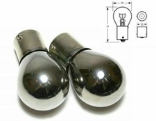 2 x Chrome PY21W 581 12v 21w Indicator Car Bulb For Clear Lenses Flashes Amber