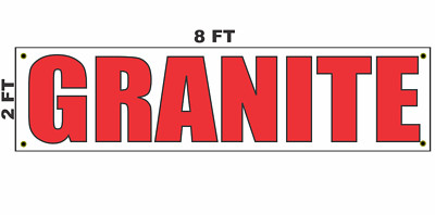 GRANITE Banner Sign 2x8 for Business Shop Building Store Front yard Countertops