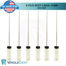 K Files Ro0t Canal 31mm Hand Endo Dental Hedstrom 6pcs Pack Reamers #15