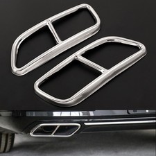 Stainless Steel Exhaust Tail Pipes Frame Cover Trim Fit for Volvo S90 V90 17-18