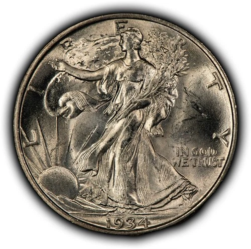 1934 50c Walking Liberty Silver Half Dollar - Original BU+ - SKU-H3847