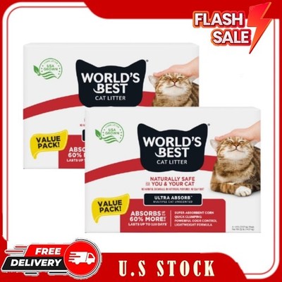 2 Pack World s Best Cat Litter Ultra Absorb Unscented Corn 32 lb