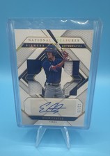 2023 Panini National Treasures - Diamond Quads Autographs Gold Evan Carter /25
