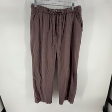 GAP Easy Pant Women's M Brown Lightweight Casual Drawstring Waist Ankle