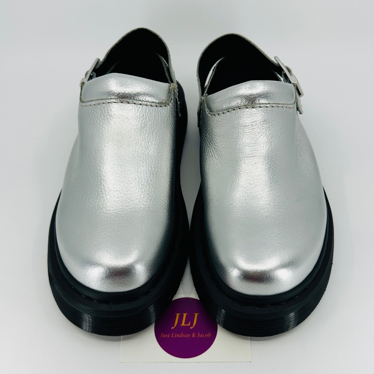 Dr. Martens Laketen Silver Metallic Tumble Leather Slingback  display picture 3