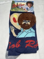 Bob Ross The Joy of Painting Crew Socks Unisex Men 8-12 Women 9-14 NEW