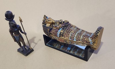 King Tut Sarcophagus & Anubis miniatures - from Cairo, Egypt