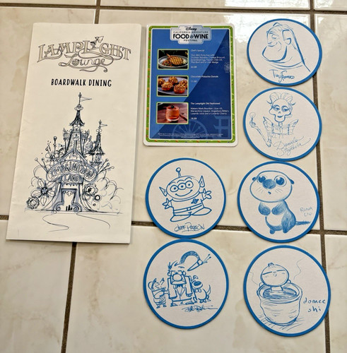 Disneyland California Adventure Lamplight Lounge/Food&Wine Festival Menu Coaster