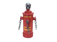 INNA-Glas Halloween Dekofigur Hydrant Sprinky, Mit Totenkopf, 28Cm