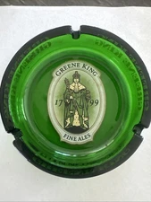 Vintage Glass Greene King Fine Ales Ashtray.