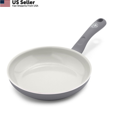 GreenLife Soft Grip Healthy Ceramic Nonstick 8'' Frying Pan Skillet, Gray 