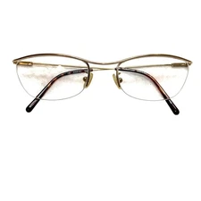 Polo Ralph Lauren 411 Eyeglasses Gold Tone Half Rim 50-19 Made in Italy