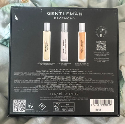 Givenchy Gentleman Society Eau De Perfume Travel Spray Discovery Set Boisee  New