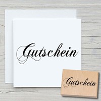 Stempel Gutschein - Motivstempel Holzstempel Scrapbooking Karten Geschenk Diy